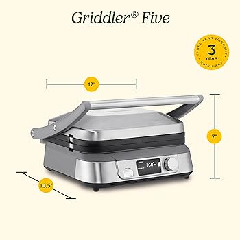 Amazon.com: Cuisinart GR-5BP1 Electric Griddler FIVE, Enjoy